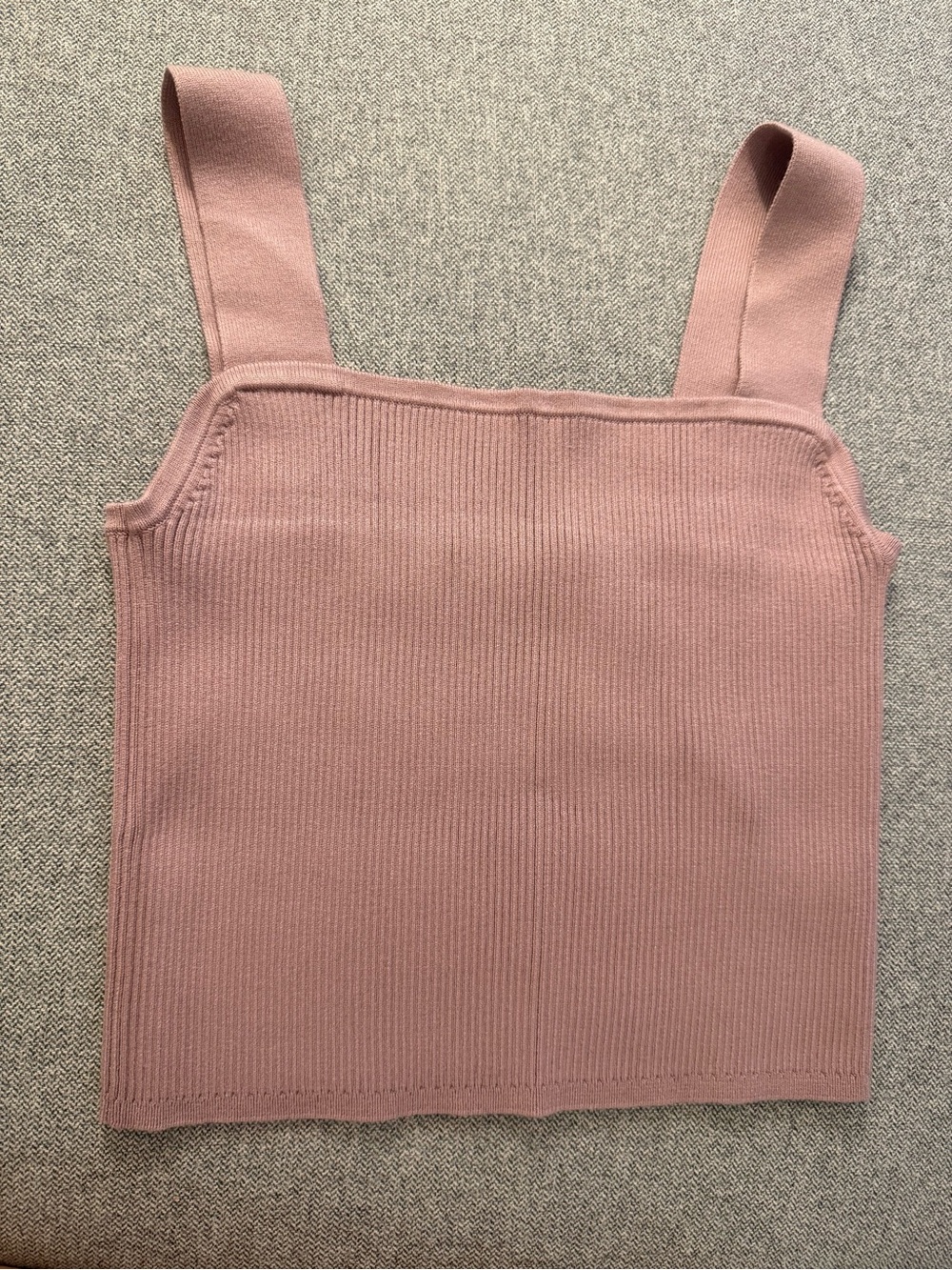 Madewell Ribbed Square-Neck Tank - Dusty Mauve